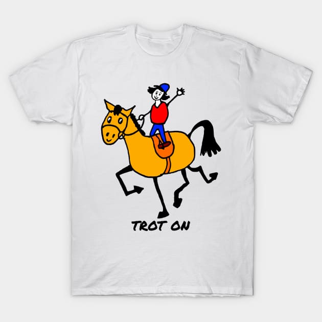 Trot On Pony Cartoon T-Shirt by Michelle Le Grand